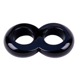 Chisa Duo Cock 8 Ball Erection Enhancer Penis Ring Black Stretchy Cock Rings